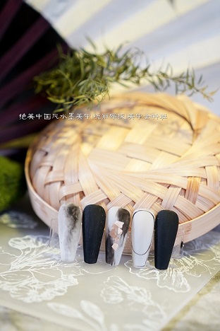 中國(guó)風(fēng)水墨美甲